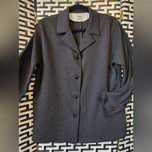 Wilfred Aritzia Black Structured Button Up Blouse XS Minimal Chic Workwear Top